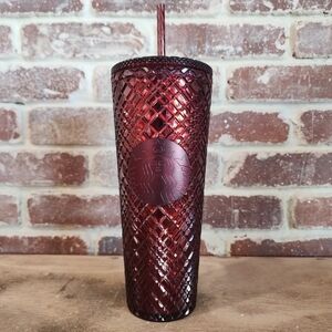 Starbucks Merlot Red Textured Tumbler 24oz